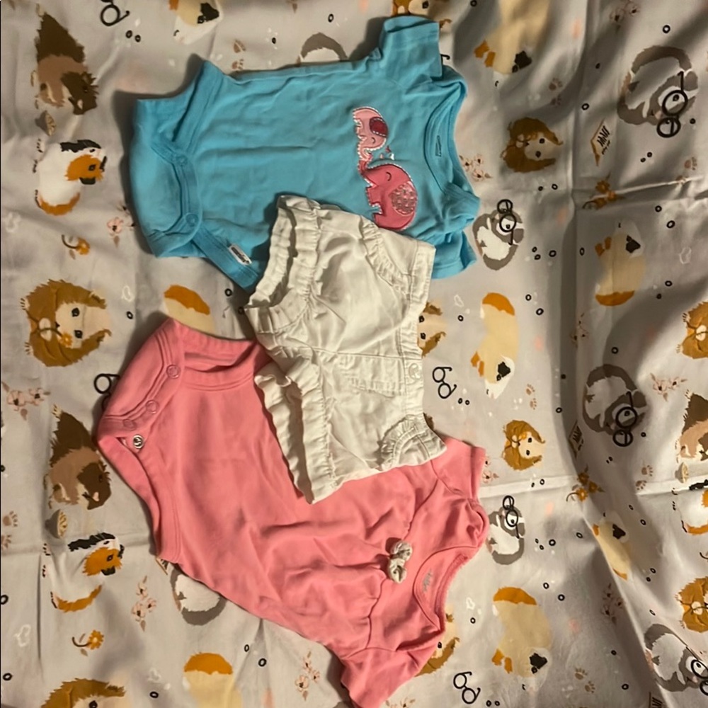Baby Bodysuit Set - Pink and Blue, shorts, sleeper